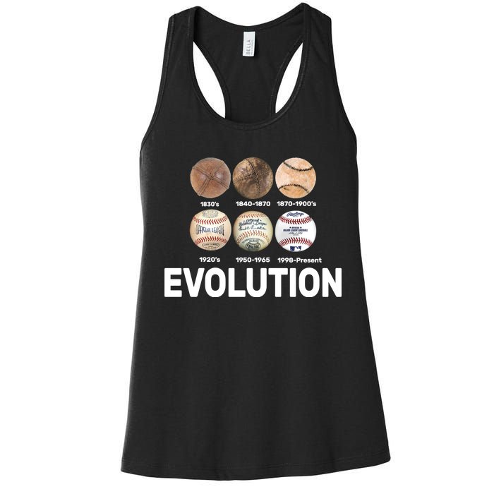 Evolution Of Baseball Women's Racerback Tank