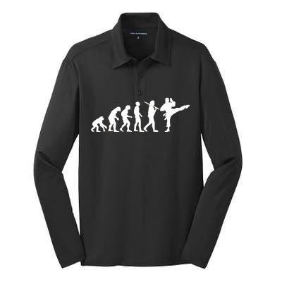 Evolution of Karate Silk Touch Performance Long Sleeve Polo