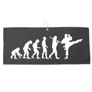 Evolution of Karate Large Microfiber Waffle Golf Towel