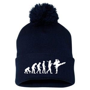 Evolution of Karate Pom Pom 12in Knit Beanie