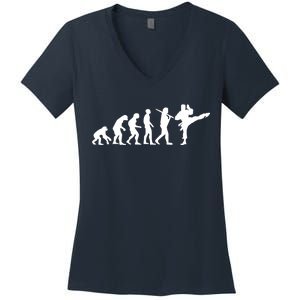 Evolution of Karate Women's V-Neck T-Shirt