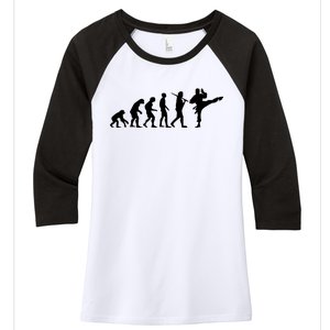 Evolution of Karate Women's Tri-Blend 3/4-Sleeve Raglan Shirt