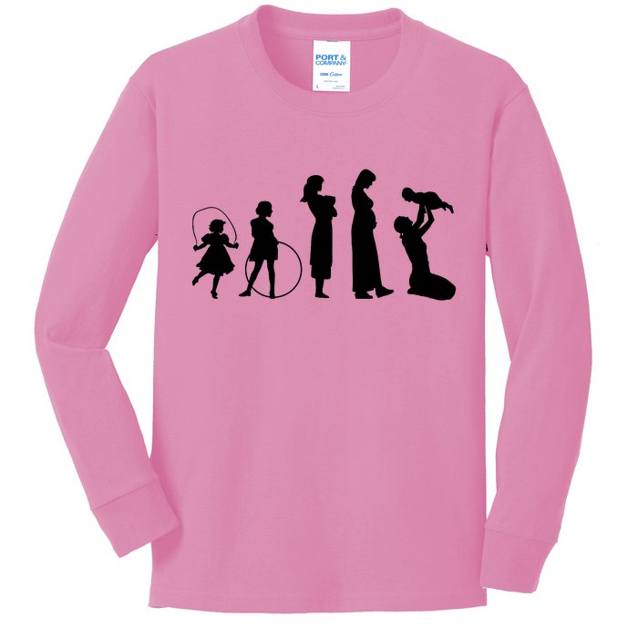 Evolution Of Mother Kids Long Sleeve Shirt