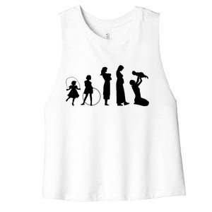 Evolution Of Mother Women's Racerback Cropped Tank