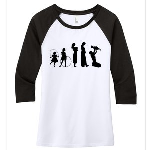 Evolution Of Mother Women's Tri-Blend 3/4-Sleeve Raglan Shirt