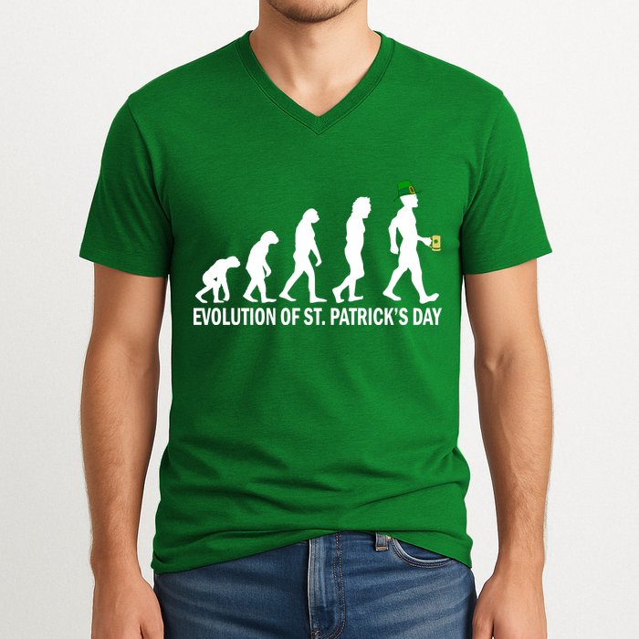 Evolution of St. Patrick's Day V-Neck T-Shirt