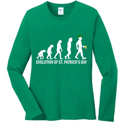 Evolution of St. Patrick's Day Ladies Long Sleeve Shirt