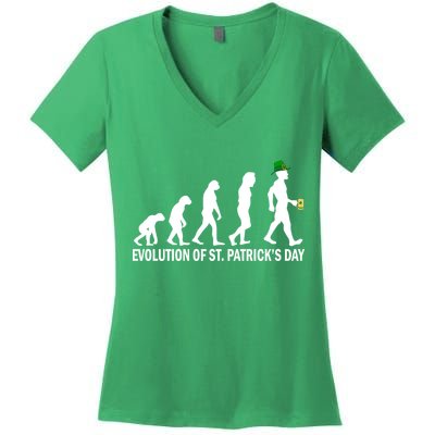 Evolution of St. Patrick's Day Women's V-Neck T-Shirt