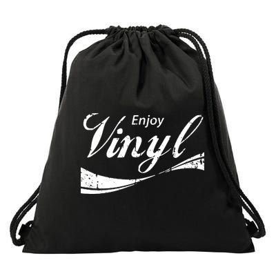 Enjoy Vinyl Record Retro Vintage Drawstring Bag