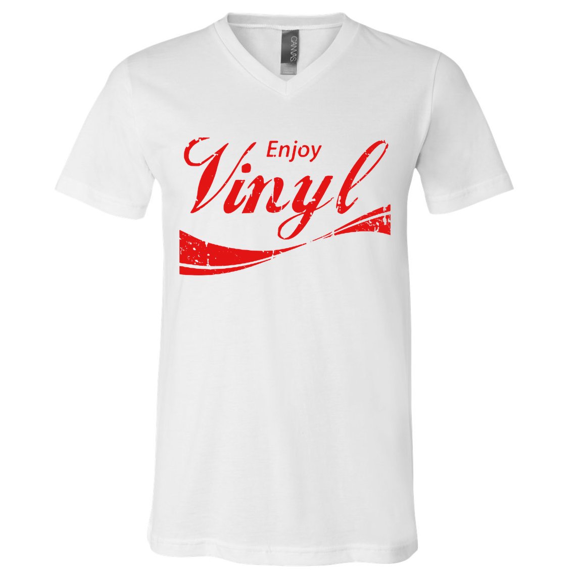 Enjoy Vinyl Record Retro Vintage V-Neck T-Shirt