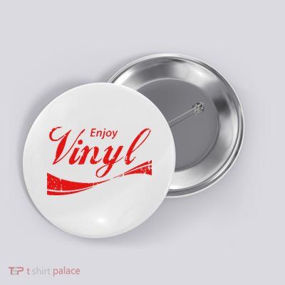 Enjoy Vinyl Record Retro Vintage Button