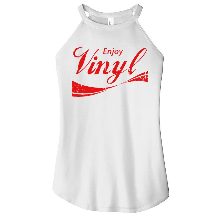 Enjoy Vinyl Record Retro Vintage Women's Perfect Tri Rocker Tank