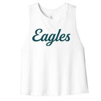 Eagles Vintage Retro Football Women's Racerback Cropped Tank