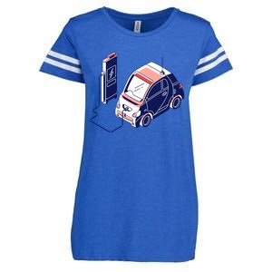 Electric Vehicle Renewable Energy Ev Fossil Fuel Vegan Funny Gift Enza Ladies Jersey Football T-Shirt