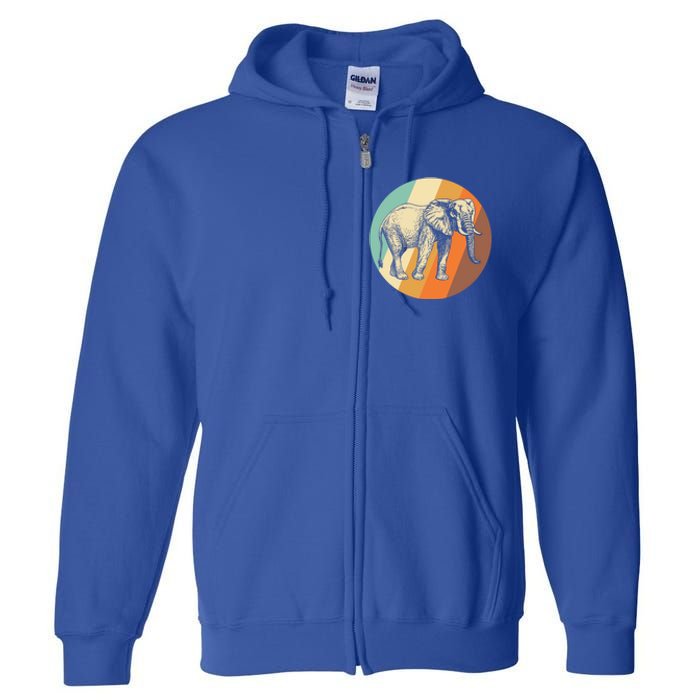 Elephant Vintage Retro Elephant Gift Full Zip Hoodie