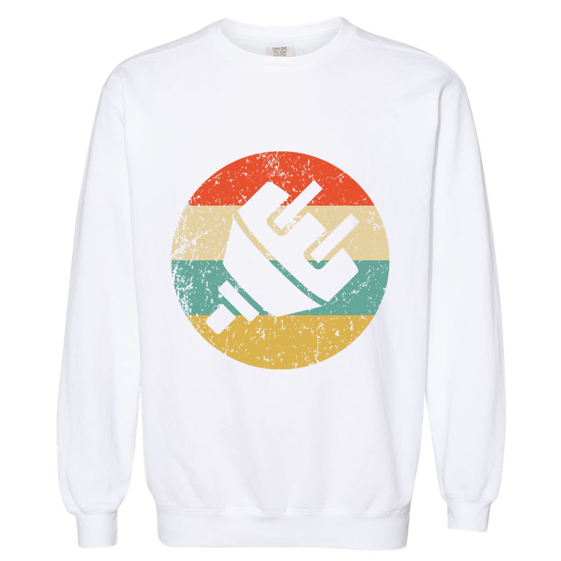 Electrician Vintage Retro Electric Plug Garment-Dyed Sweatshirt