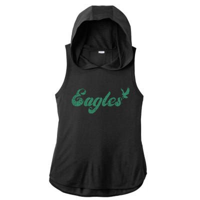 Eagles Vintage Retro Ladies PosiCharge Tri-Blend Wicking Draft Hoodie Tank