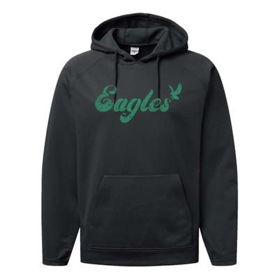 Eagles Vintage Retro Performance Fleece Hoodie