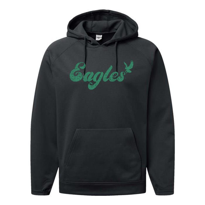 Eagles Vintage Retro Performance Fleece Hoodie