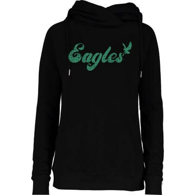 Eagles Vintage Retro Womens Funnel Neck Pullover Hood