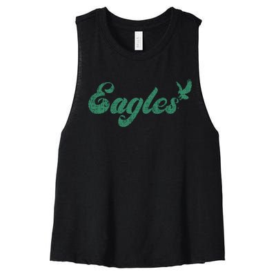 Eagles Vintage Retro Women's Racerback Cropped Tank