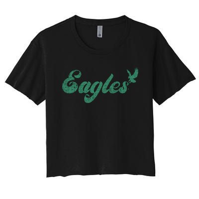 Eagles Vintage Retro Women's Crop Top Tee