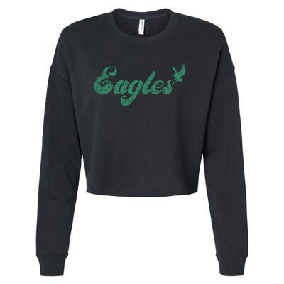 Eagles Vintage Retro Cropped Pullover Crew