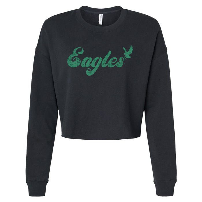 Eagles Vintage Retro Cropped Pullover Crew