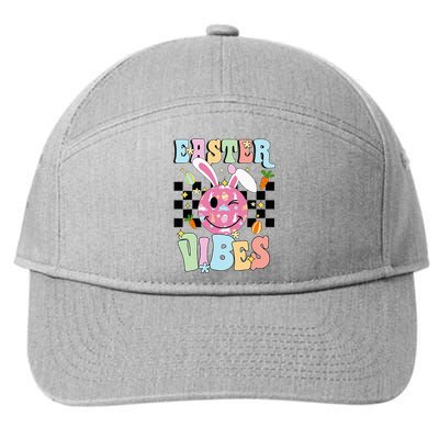 Easter Vibes Smiles Happy Face Bunny 7-Panel Snapback Hat