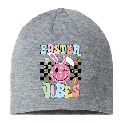 Easter Vibes Smiles Happy Face Bunny Sustainable Beanie