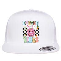 Easter Vibes Smiles Happy Face Bunny Flat Bill Trucker Hat