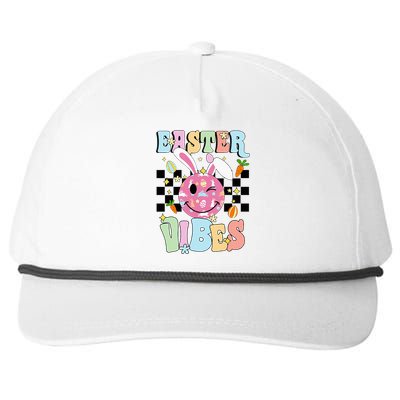 Easter Vibes Smiles Happy Face Bunny Snapback Five-Panel Rope Hat