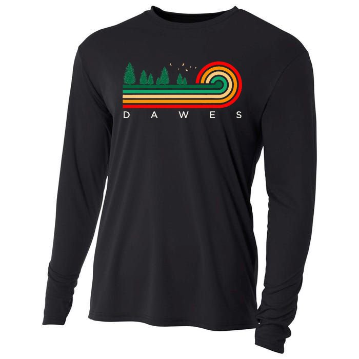 Evergreen Vintage Stripes Dawes Oklahoma Cooling Performance Long Sleeve Crew