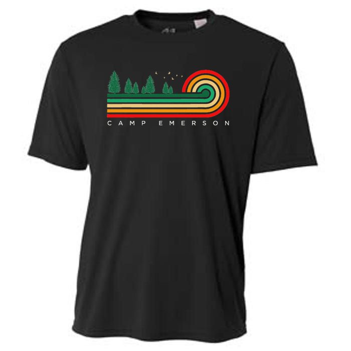 Evergreen Vintage Stripes Camp Emerson Massachusetts Cooling Performance Crew T-Shirt