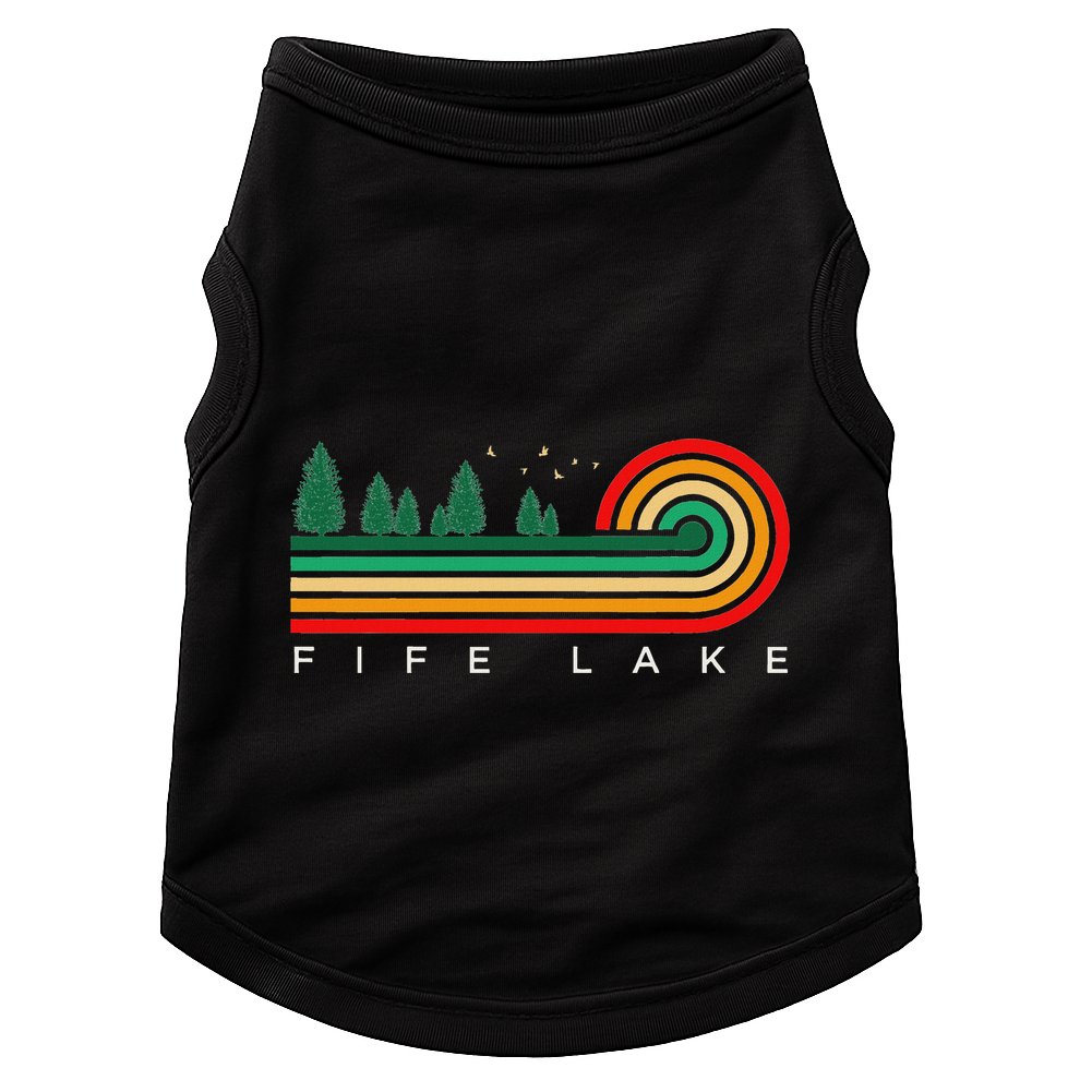 Evergreen Vintage Stripes Fife Lake Michigan Doggie Tank