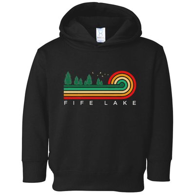 Evergreen Vintage Stripes Fife Lake Michigan Toddler Hoodie