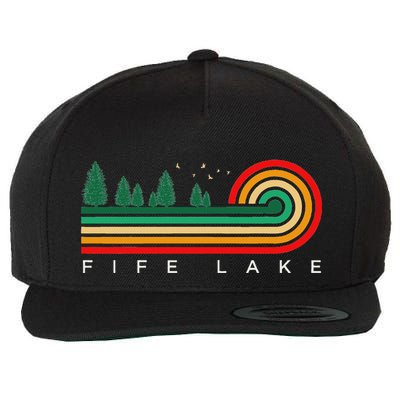 Evergreen Vintage Stripes Fife Lake Michigan Wool Snapback Cap