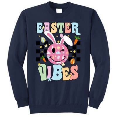 Easter Vibes Smiles Happy Face Bunny Happy Easter Tall Sweatshirt