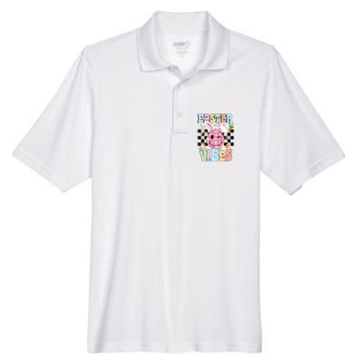 Easter Vibes Smiles Happy Face Bunny Happy Easter Men's Origin Performance Pique Polo