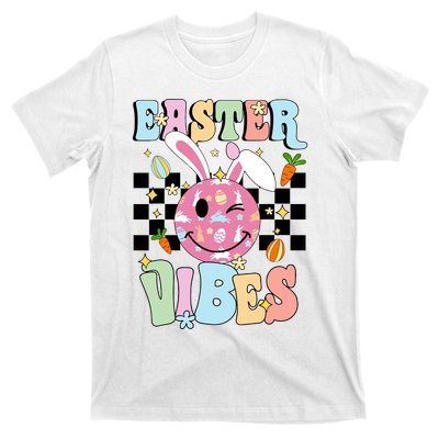 Easter Vibes Smiles Happy Face Bunny Happy Easter T-Shirt