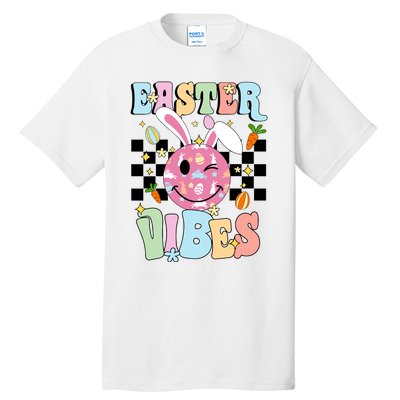 Easter Vibes Smiles Happy Face Bunny Happy Easter Tall T-Shirt