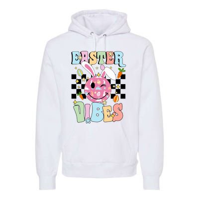 Easter Vibes Smiles Happy Face Bunny Happy Easter Premium Hoodie