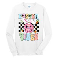 Easter Vibes Smiles Happy Face Bunny Happy Easter Tall Long Sleeve T-Shirt