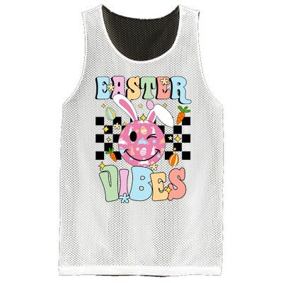 Easter Vibes Smiles Happy Face Bunny Happy Easter Mesh Reversible Basketball Jersey Tank