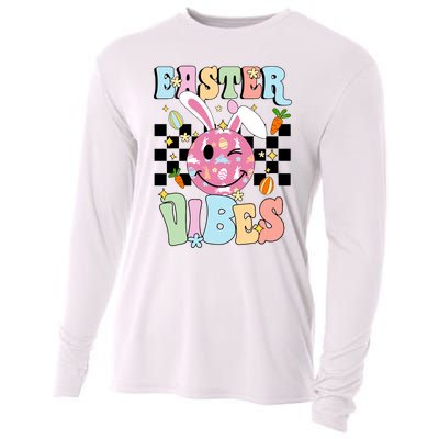 Easter Vibes Smiles Happy Face Bunny Happy Easter Cooling Performance Long Sleeve Crew