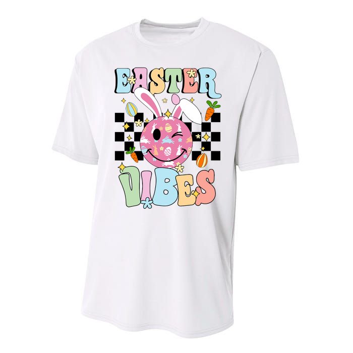 Easter Vibes Smiles Happy Face Bunny Happy Easter Performance Sprint T-Shirt