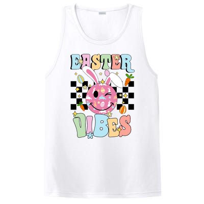 Easter Vibes Smiles Happy Face Bunny Happy Easter PosiCharge Competitor Tank