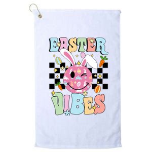 Easter Vibes Smiles Happy Face Bunny Happy Easter Platinum Collection Golf Towel