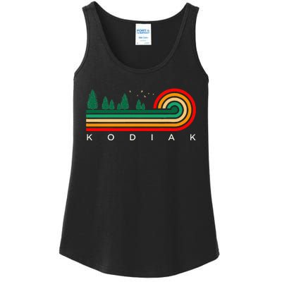 Evergreen Vintage Stripes Kodiak Alaska Ladies Essential Tank