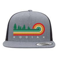 Evergreen Vintage Stripes Kodiak Alaska Flat Bill Trucker Hat